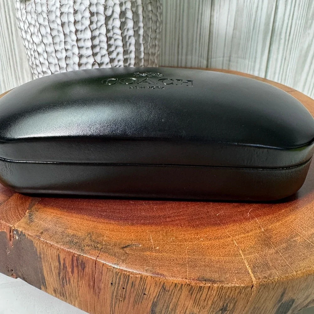 Coach New York Black Hard Shell Eyeglass Sunglasses Case Embossed Logo